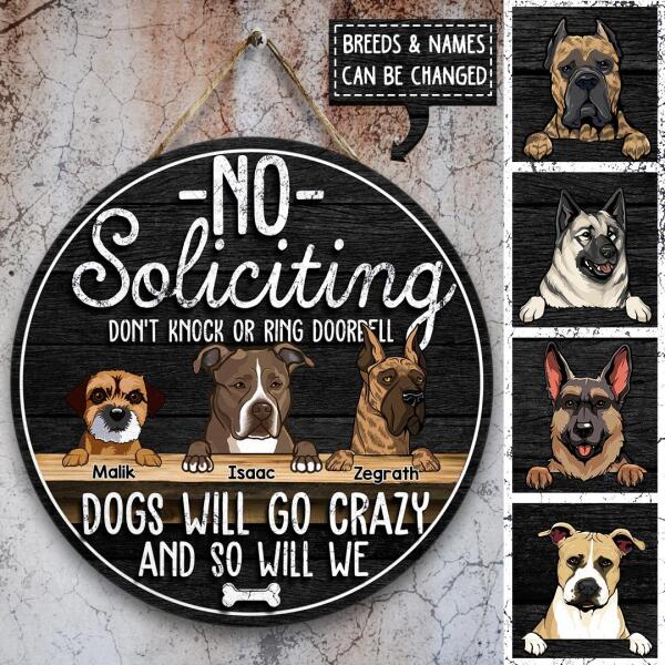 Pawzity No Soliciting Sign Funny, Gifts For Dog Lovers, Don't Knock Or Ring Doorbell Dogs Will Go Crazy Warning Sign , Dog Mom Gifts