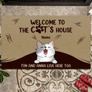 Pawzity Custom Doormat, Gifts For Cat Lovers, Welcome To Cats' House The Humans Live Here Too Front Door Mat
