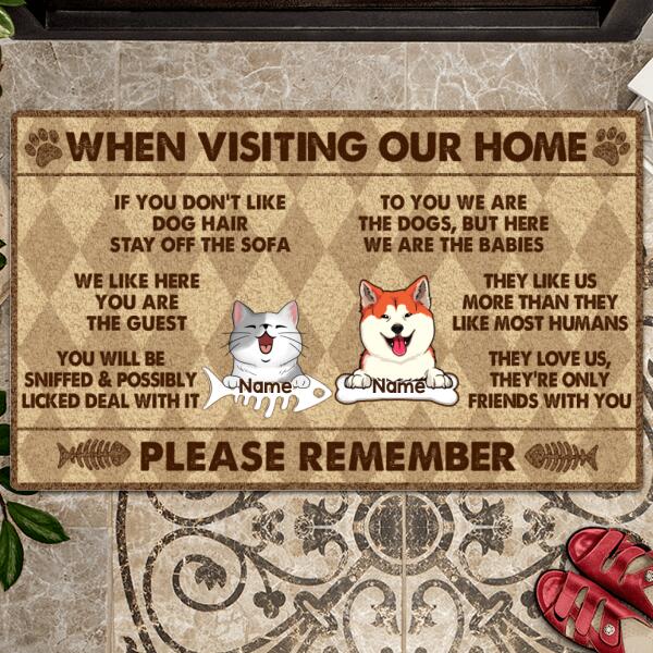 Pawzity Custom Doormat, Gifts For Pet Lovers, When Visiting Our Home Please Remember Front Door Mat
