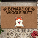 Pawzity Funny Welcome Mat, Gifts For Dog Lovers, Beware Of Wiggle Butts Outdoor Door Mat