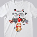 Happy Valentine, Leopard And Plaid Heart, Personalized Cat Breeds T-shirt, Gifts For Her, T-shirt For Cat Lovers