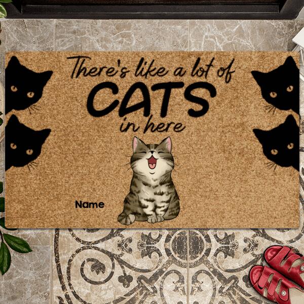 Pawzity Custom Doormat, Gifts For Cat Lovers, There's Like A Lot Of Cats In Here Front Door Mat