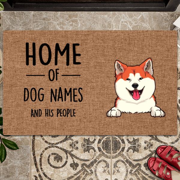 Pawzity Personalized Doormat, Gifts For Dog Lovers, Home Of Dogs And His People Front Door Mat