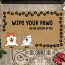 Pawzity Personalized Doormat, Gifts For Pet Lovers, Wipe Your Paws We Are Looking At You Front Door Mat