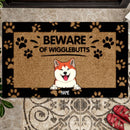 Pawzity Dog Welcome Mat, Gifts For Dog Lovers, Beware Of Wiggle Butts Outdoor Door Mat