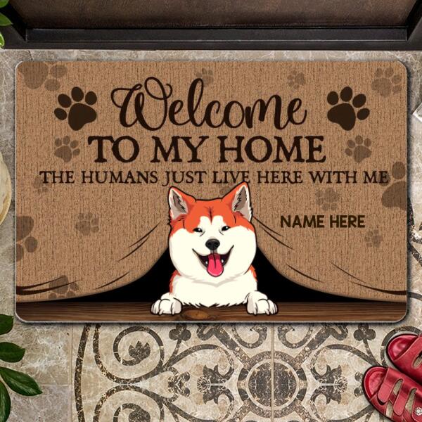 Personalized Pet Welcome To Our Home The Humans Just Live Here With Us  Doormat, Personalized Dog And Cat Doormat, Pet Welcome Mat, Unique Pet  Lover Gift, Personalized Pet Doormat - Viralcitron