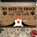 Pawzity No Need To Knock Personalized Doormat, Gifts For Pet Lovers, Horse Peeking From Curtain Front Door Mat