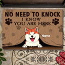 Pawzity No Need To Knock Personalized Doormat, Gifts For Pet Lovers, Horse Peeking From Curtain Front Door Mat