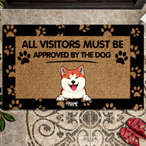 Pawzity Dog Welcome Mat, Gifts For Dog Lovers, All Visitors Must Be Approved By The Dogs Outdoor Door Mat