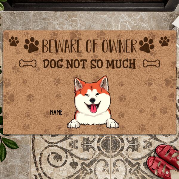 Pawzity Funny Welcome Mat, Gifts For Dog Lovers, Beware Of Owner Dogs Not So Much Outdoor Door Mat
