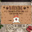 Pawzity Custom Doormat, Gifts For Dog Lovers, Warning Do Not Step On The Guard Dogs Outdoor Door Mat