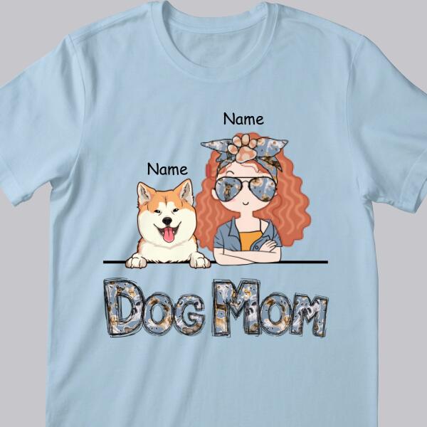 Dog Mom, Vintage Style, Dog Mom T-shirt, Dog Mom & Her Dogs, Gift For Dog Mom, Personalized Dog Lover T-shirt