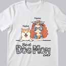 Best Dog Mom Ever, Vintage Style, Dog Mom T-shirt, Dog Mom & Her Dogs, Gift For Dog Mom, Personalized Dog Lover T-shirt