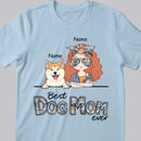 Best Dog Mom Ever, Vintage Style, Dog Mom T-shirt, Dog Mom & Her Dogs, Gift For Dog Mom, Personalized Dog Lover T-shirt