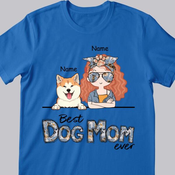 Best Dog Mom Ever, Vintage Style, Dog Mom T-shirt, Dog Mom & Her Dogs, Gift For Dog Mom, Personalized Dog Lover T-shirt