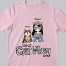 Best Cat Mom Ever, Vintage Style, Cat Mom T-shirt, Cat Mom & Her Cats, Personalized Cat Lover T-shirt