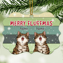 Merry Fluffmas, Cat Lover Gift, Cat Mom Gift, Christmas Decorations, Personalized Aluminium Ornate Ornament