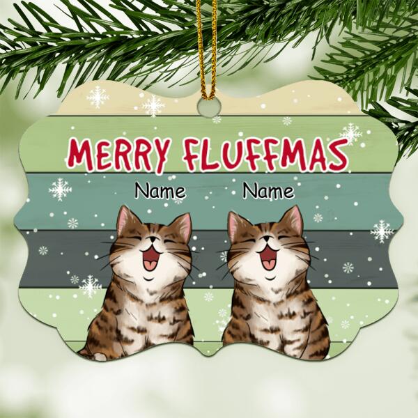 Merry Fluffmas, Cat Lover Gift, Cat Mom Gift, Christmas Decorations, Personalized Aluminium Ornate Ornament