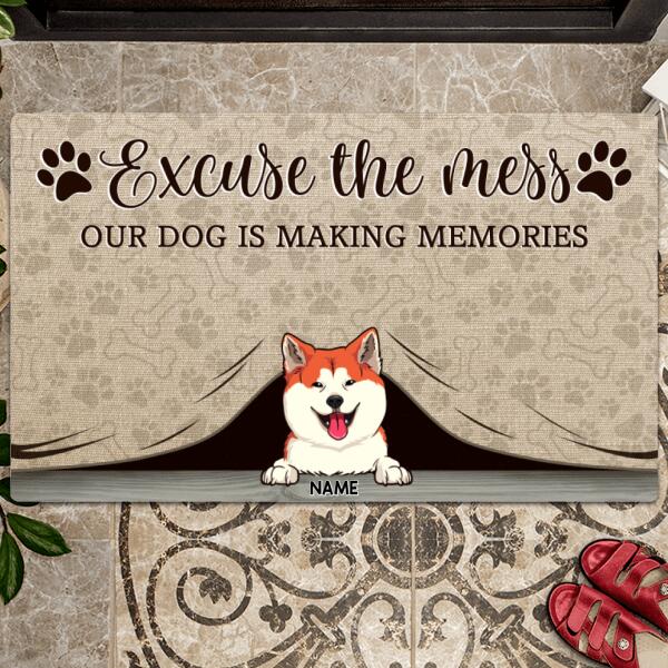 Pawzity Custom Doormat, Gifts For Dog Lovers, Excuse The Mess Dogs Are Making Memories Outdoor Door Mat