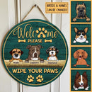 Pawzity Welcome Door Signs, Gifts For Dog Lovers, Please Wipe Your Paws Round Welcome Signs , Dog Mom Gifts