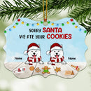 Sorry Santa We Ate Your Cookies, Personalized Dog Breed Aluminium Ornate Ornament, Xmas Home Decor, Dog Lovers Gifts