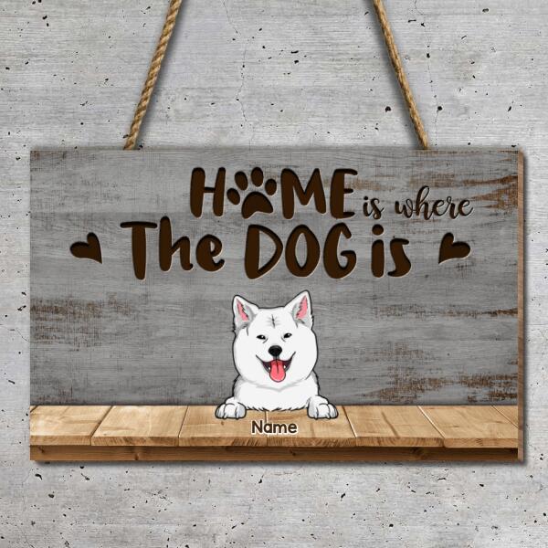 Pawzity Personalized Home Signs, Gifts For Dog Lovers, Home Is Where The Dogs Are Rectangle Shape Sign , Dog Mom Gifts