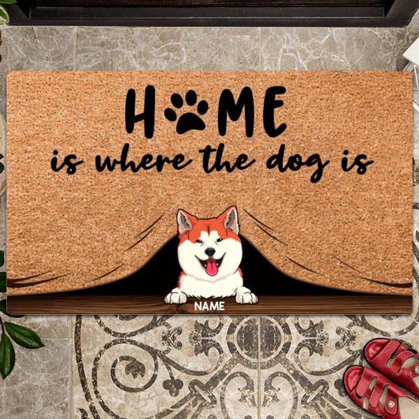 Pawzity Custom Doormat, Gifts For Dog Lovers, Home Is Where The Dogs Are Outdoor Door Mat