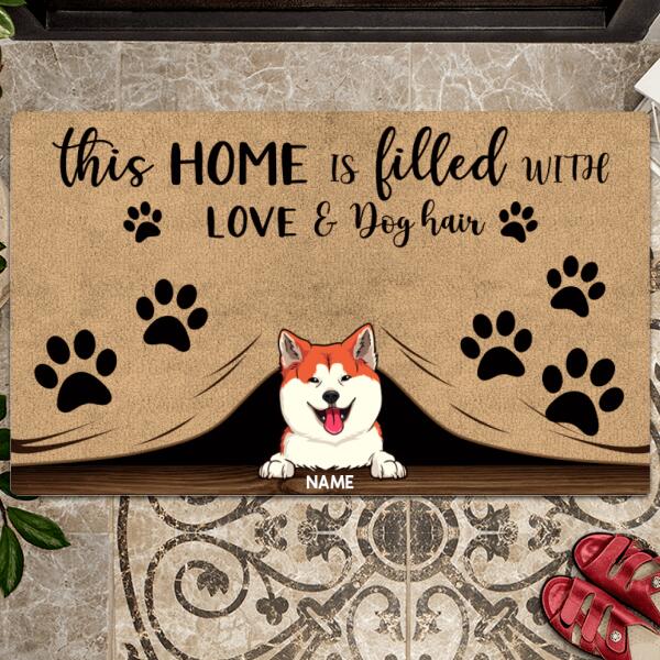 Pawzity Custom Doormat, Gifts For Dog Lovers, This Home Is Filled With Love & Dog Hair Outdoor Door Mat