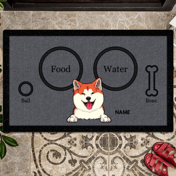 Pawzity Personalized Doormat, Gifts For Dog Lovers, Food Or Water Ball Or Bone Dog Choice Front Door Mat