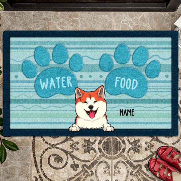 Pawzity Personalized Doormat, Gifts For Dog Lovers, Water Or Food Dog Choice Front Door Mat