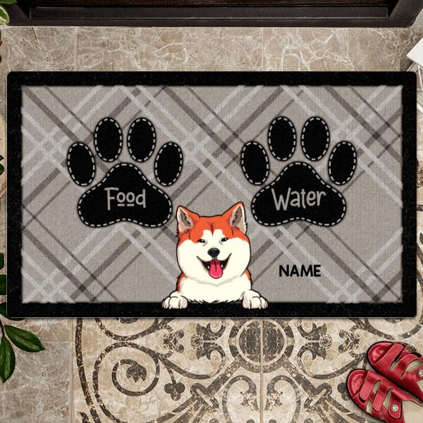 Pawzity Personalized Doormat, Gifts For Dog Lovers, Food Or Water Dog Choice Front Door Mat