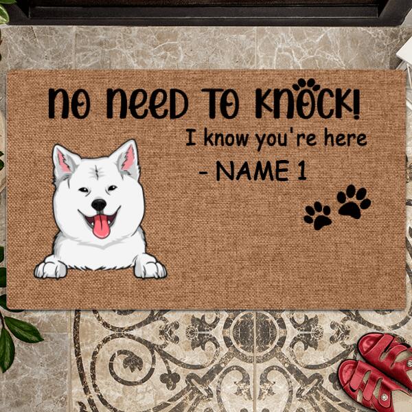Pawzity No Need To Knock Custom Doormat, Gifts For Cat Lovers, We Know You Are Here From The Dogs Outdoor Door Mat