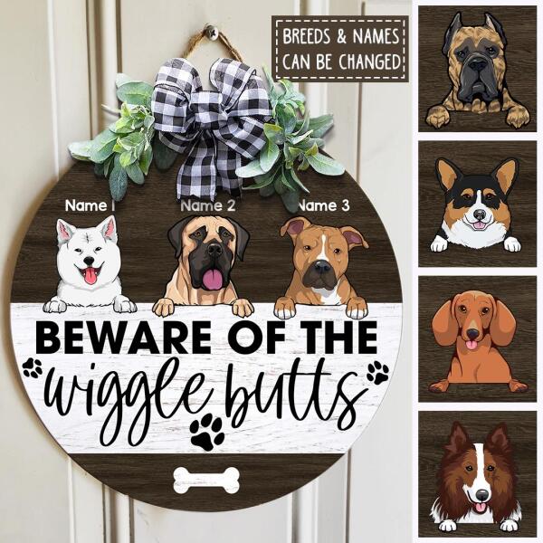 Pawzity Beware Of Wigglebutts Custom Wooden Signs, Gifts For Dog Lovers, Funny Dog Warning Signs , Dog Mom Gifts