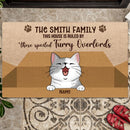Pawzity Personalized Doormat, Gifts For Cat Lovers, This House Is Ruled By These Spoiled Furry Overlords