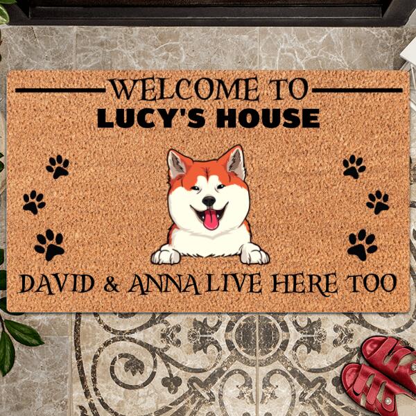 Pawzity Custom Doormat, Gifts For Dog Lovers, Welcome To The Dogs' House The Humans Live Here Too Front Door Mat