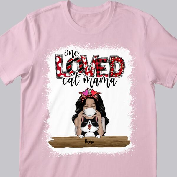 One Loved Cat Mama, Girl & Cats, Personalized Cat Breeds T-shirt, T-shirt For Cat Lovers, Cat Moms Gifts