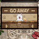 Pawzity Personalized Doormat, Gifts For Dog Lovers, Go Away Unless You Brought Alcohol & Dog Treats