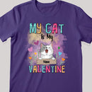My Cats Are My Valentine, Cat & Flower, Personalized Cat Breeds T-shirt, T-shirt For Cat Lover, Cat Moms Gifts