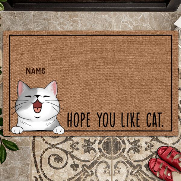 Pawzity Personalized Doormat, Gifts For Cat Lovers, Hope You Like Cat Outdoor Door Mat