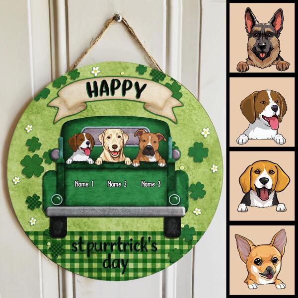 St. Patrick's Day Custom Wooden Signs, Gifts For Dog Lovers, Happy St, Purrtrick's Day Personalized Sign Wood , Dog Mom Gifts