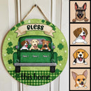 St. Patrick's Day Custom Wooden Signs, Gifts For Dog Lovers, Bless This Home Personalized Sign Wood , Dog Mom Gifts