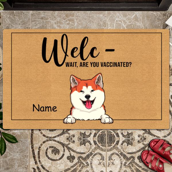 Pawzity Funny Welcome Mat, Gifts For Pet Lovers, Welc Wait Are You Vaccinated Outdoor Door Mat