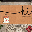 Pawzity Personalized Doormat, Gifts For Pet Lovers, Hi Family Name Front Doot Mat