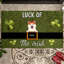 St. Patrick's Day Personalized Doormat, Gifts For Dog Lovers, Luck Of The Irish Holiday Doormat