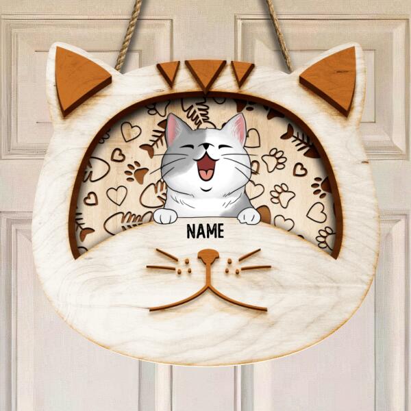 Pawzity Custom Wooden Sign, Gifts For Cat Lovers, Cat-shaped Personalized Sign Wood , Cat Mom Gifts