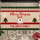 Christmas Personalized Doormat, Gifts For Dog Lovers, Merry Woofmas Xmas Pattern Front Door Mat