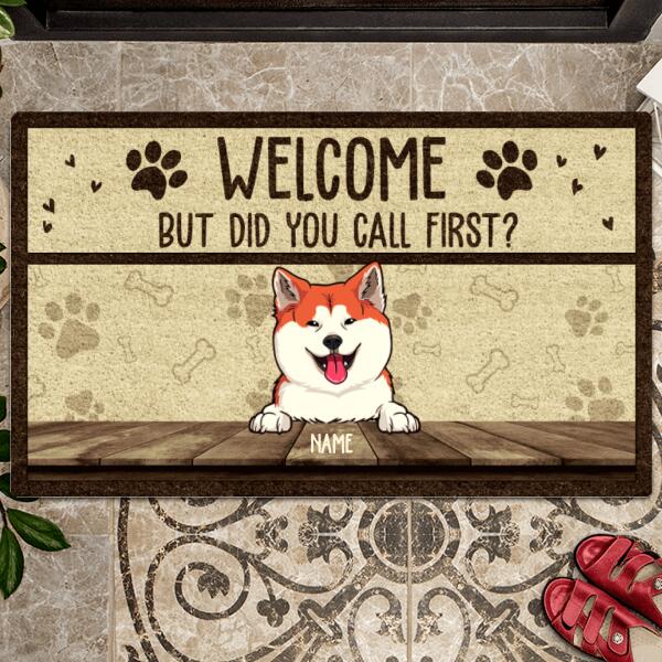 Pawzity Personalized Doormat, Gifts For Pet Lovers, Welcome But Did You Call First Front Door Mat