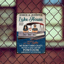 Pawzity Metal Lake House Sign, Gifts For Dog Lovers, At The Lake We Don't Hide Crazy Personalized Family Sign