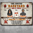 Pawzity Metal Backyard Bar & Grill Signs, Gifts For Dog Lovers, Where The Neighbors Listen To Good Music Bar Signs