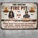 Pawzity Metal Camping Signs, Gifts For Dog Lovers, Fire Pit Wher Music Get Played Personalized Camping Signs
